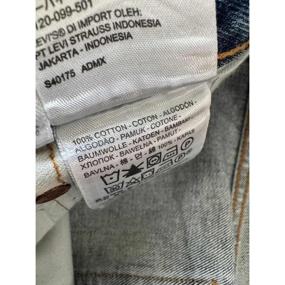 Levi's Jeans Men 38x32 Blue 501 Original Fit Button Fly Straight Leg Denim